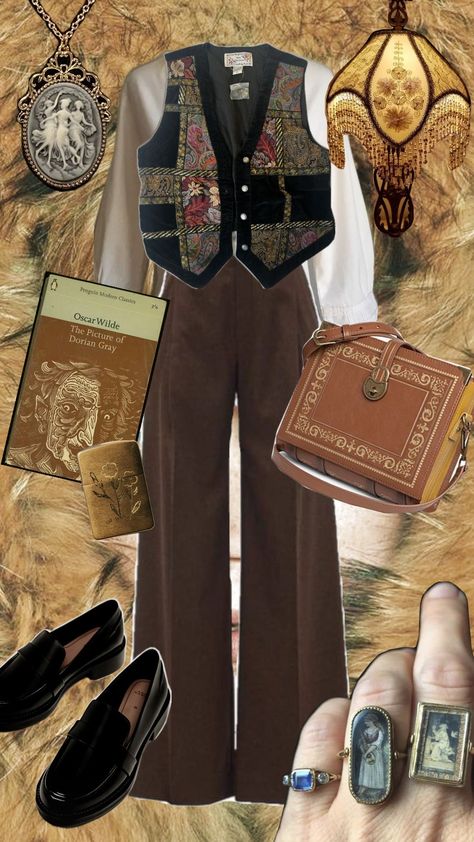 oscar wilde inspired outfit ✨️ #oscarwilde #outfit #outfitinspo #darkacademia #classicliterature #literature #books Romeo And Juliet Outfit Ideas, Asoue Outfits, Nyc Travel Outfit, Writing Outfits, Light Academia Fashion, Light Academia Outfit, Style 2025, Trip Outfit, Romantic Academia