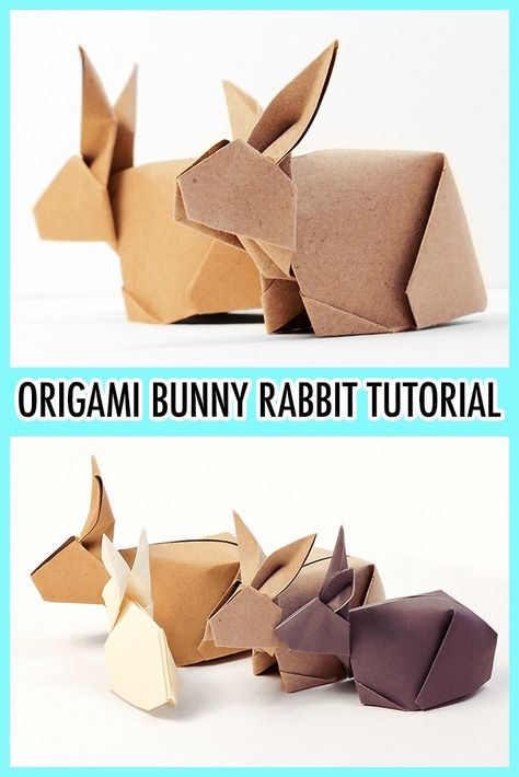 Rabbit Tutorial, Pretty Origami, Origami Bunny, Paper Kawaii, Origami For Kids, Easy Origami For Kids, Vika Papper, Kerajinan Diy, Origami Step By Step