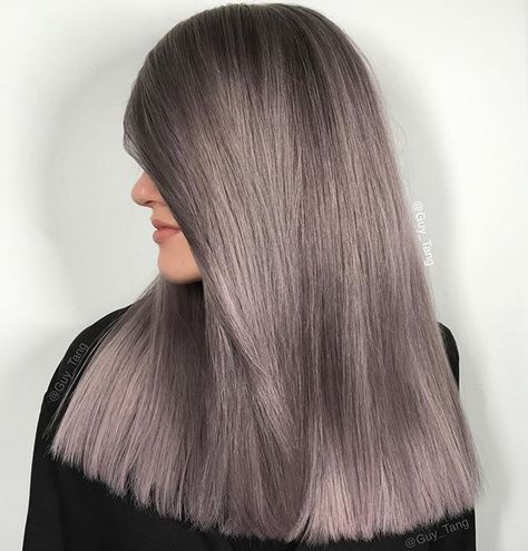 Smokey Lilac Hair, Lilac Hair Color, Grey Ombre Hair, Ash Hair Color, Guy Tang, Hot Hair Colors, Lilac Hair, Hair Color Purple, Short Hair Balayage