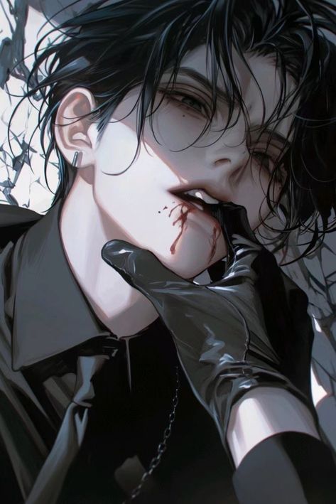 Handsome Anime Guys Villain, Male Teacher Character Design, Black Hair Shading Drawing, Royal Male Oc, Test Subject Art, Hot Anime Guy Drawing, Anime Guy Tattoo, Yandere Guy Manga, Male Oc With Black Hair