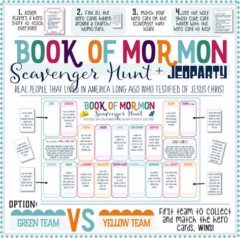 Scripture Scavenger Hunt, Primary Activity Ideas, Book Of Mormon Scriptures, Mormon Scriptures, Mutual Activities, Primary Activity, Activity Day Girls, Lds Scriptures, Yw Activities