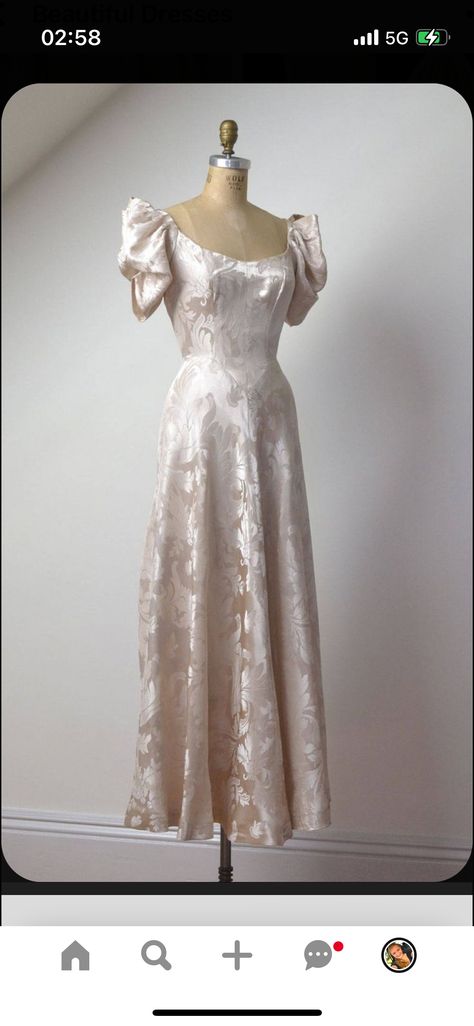 Damask Wedding Dress, 1930s Gown, Long Party Dress, Dresses Fancy, Damask Wedding, Dresses Aesthetic, Etsy Wedding Dress, Princess Dresses, Vestidos Vintage