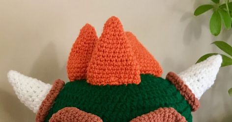 Reny's Place....: Crochet Bowser Inspired Earflap Hat Crochet Bowser Costume, Mario Scarf Crochet, Crochet Bowser Hat Free Pattern, Crochet Bowser Hat, Mario Crochet Hat Pattern, Super Mario Crochet Hat, Mario Toad Crochet Hat Pattern, Crochet Yoshi Hat, Free Crochet Christmas Hat Patterns