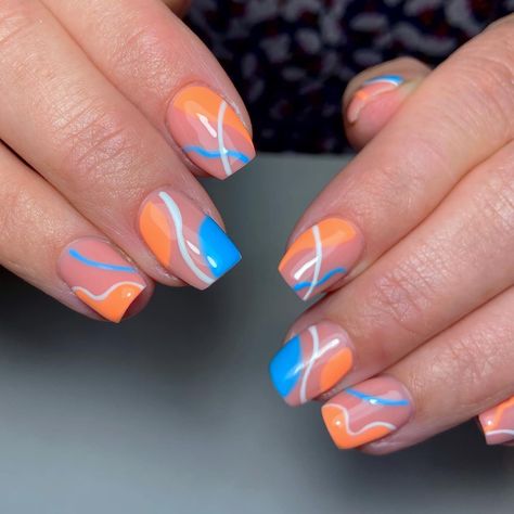 Dive into a world of stunning blue nail designs! From serene pastels to vibrant cobalts, discover 52 unique styles for every occasion. Elevate your look with these creative nail art ideas. Click the article link for more photos and inspiration like this // Photo Credit: Instagram @kathryncollins_naillash_artist // #acrylicnails #bestnailstyles #bluemanicure #bluenail #bluenailideas #bluenailpolish #bluenails #darkbluenails Light Orange Nails, Orange Nails Ideas, Blue Diamond Nails, Bright Manicure, Neon Blue Nails, Creative Nail Art, Royal Blue Nails, Blue Gel Nails, Evil Eye Nails