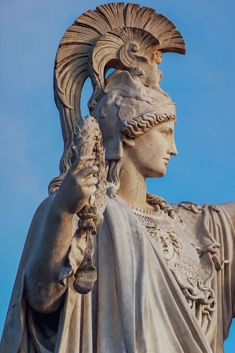 Athena Aesthetic, Percy Annabeth, Athena Greek Goddess, Athena Tattoo, Athena Goddess Of Wisdom, Greece Mythology, The Last Olympian, Goddess Of Wisdom, Ancient Greek Sculpture