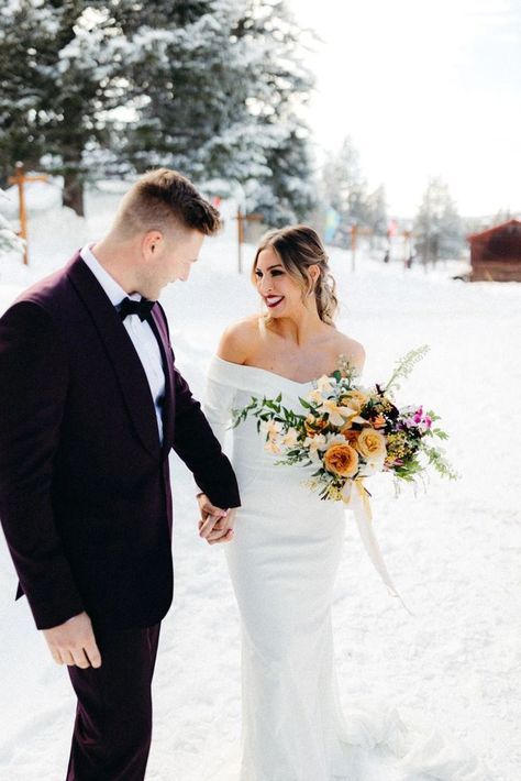 Add in pops of bright colors to your bouquet, florals and decor for an unexpected take on a winter wedding. We partnered with KAY Jewelers to share 2023 wedding trends + tips that are inspiring us, and we hope they inspire you, too. #ad #winterwedding #briude #bouquet #weddingflowers #weddingdress #weddingmakeup #weddingideas #mccallwedding #idahowedding Winter Wedding Poses, Bright Winter Wedding, Colorful Winter Wedding, 2023 Wedding Trends, Trending Wedding, Bright Winter, Winter Wedding Inspiration, Winter Weddings, Kay Jewelers