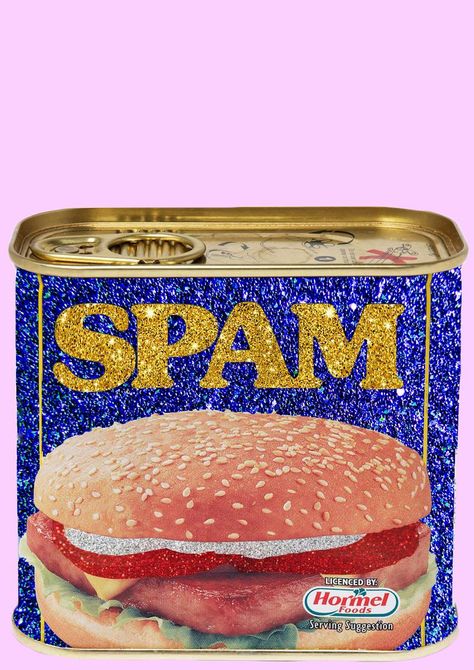 SPAM Glitter Retro Wall Art/Wall | Etsy Illustration Kitchen, Mirror House, Retro Typography, Custom Mirrors, Print Illustration, Mirror Shop, Handmade Wall Art, Main Theme, Personalised Prints