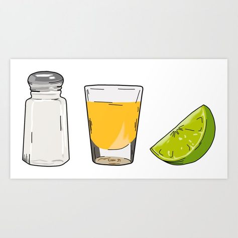 Salt Tequila Lime Tattoo, Tequila Tattoo Ideas, Tequila Drawing, Tequila Shot Tattoo, Tequila Tattoo, Flask Drawing, Pasta Logo, Tequila Art, Diy Beer Pong Table