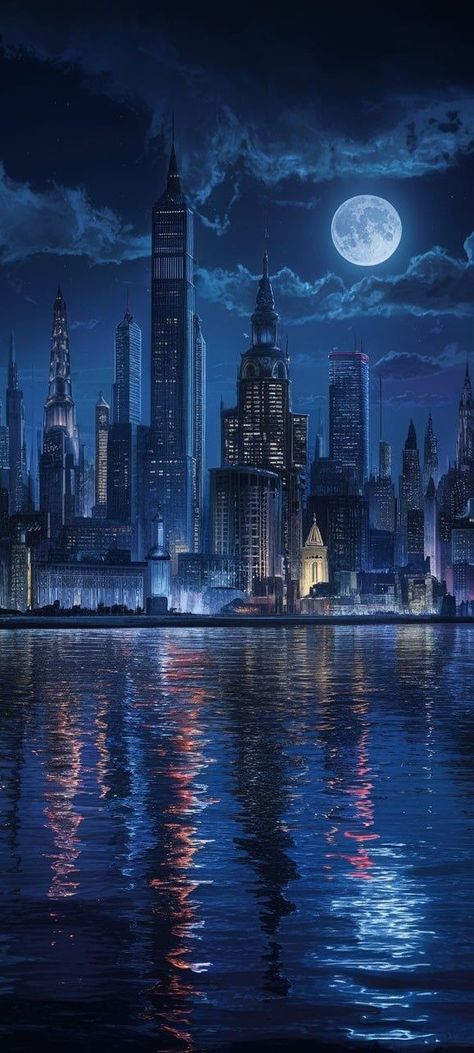 Future City Aesthetic, New York Anime, Futuristic City Utopia, Paper Animation, Nyc Vibes, Dystopian Aesthetic, Wall Blue, Organic Photography, Sky Anime