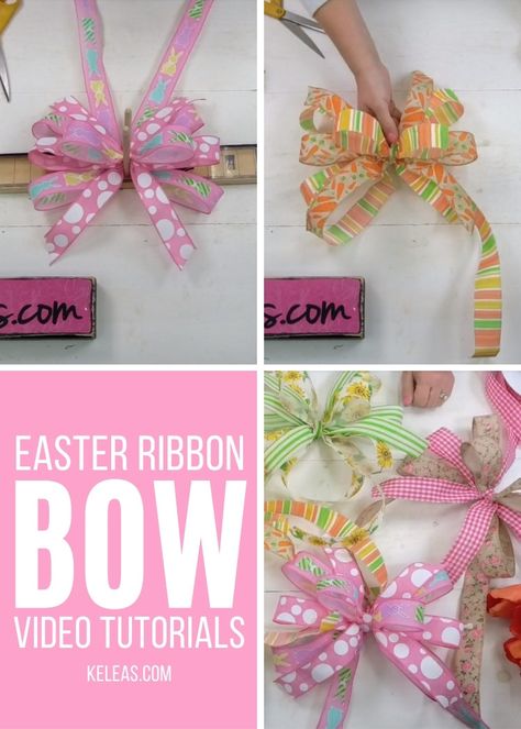 Learn how to make your own Easter ribbon bows to uplevel your spring decorations. Making Bows For Wreaths, Easter Ribbon, Funky Bow, Package Bows, Easter Door Wreaths, Making Bows, Easter Bows, Spring Decorations, Easy Easter Crafts