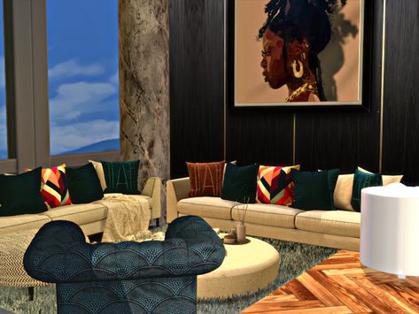 Sims 4 San Myshuno Apartment Cc, Sims4 Apartment Cc, Apartment Sims 4 Cc, Sims 4 Apartment Download, Sims 4 Cc Apartment, Baddie Living Room, Sims Baddie, Sims 4 Living Room, Couple Apartment