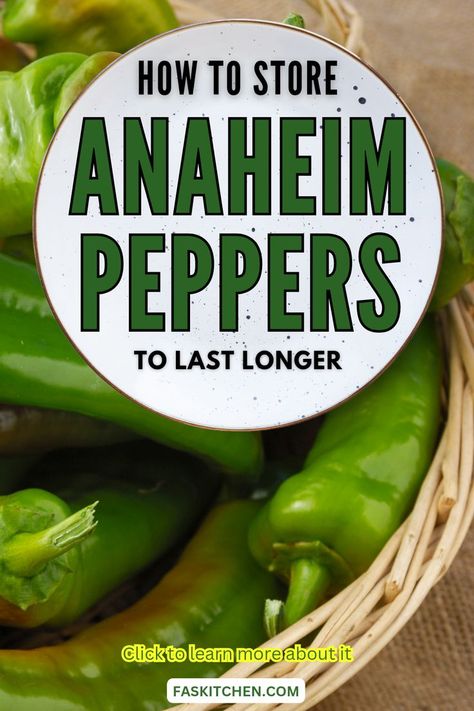 Close-up image of fresh, vibrant green Anaheim peppers displayed on a rustic wooden surface. The peppers have a smooth, elongated shape with slightly tapered ends. They are ready to be grilled, roasted, or stuffed, showcasing their bright color and mild flavor ideal for a variety of dishes. How To Preserve Anaheim Peppers, Anaheim Pepper Recipes, Anaheim Peppers, Stuffed Anaheim Peppers, Storing Spices, Anaheim California, Peppers Recipes, Chili Peppers, Cooking Essentials