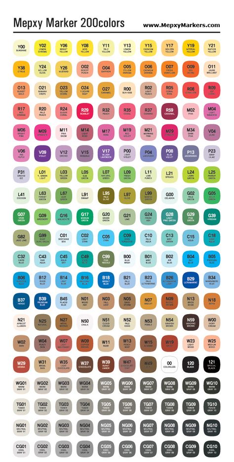 Markere Copic, Copic Marker Color Chart, Marker Kunst, Marker Color, Markers Art, Drawing Accessories, Art Basics, Brush Markers, Copic Sketch