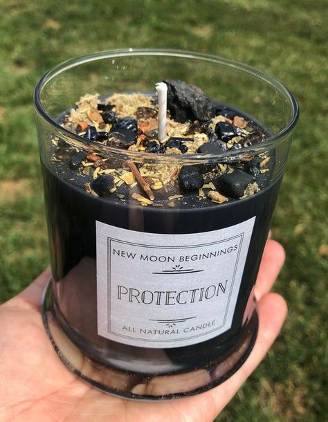 Black Candle Protection, Protection Candles, Candle Protection, Lilin Aroma, Protection Candle, Remove Negativity, Herb Candles, Homemade Scented Candles, Soya Mumu