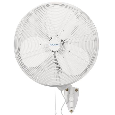 DURAFAN Indoor/Outdoor Wall Mount Fan - 24 inch - Oscillating - White Outdoor Wall Fan, Wall Mount Fan, Window Fans, Patio Fan, Wall Mount Fans, Wall Mounted Fan, Indoor Fans, Wall Fan, Patio Wall