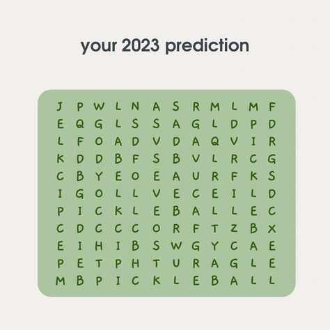 Cross Word, New Year New Me, One Word, Pickleball, The One, The First, Let It Be, On Instagram, Instagram