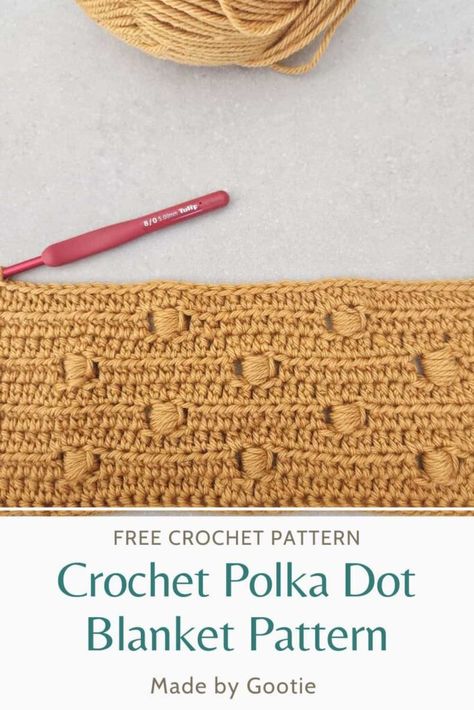 blankets to crochet free patterns by made by gootie Crochet Bead Stitch, Blankets To Crochet, Polka Dot Crochet, Dot Crochet, Polka Dot Blanket, Crochet Free Patterns, Bead Stitch, Crochet Baby Blanket Free Pattern, Crochet For Beginners Blanket