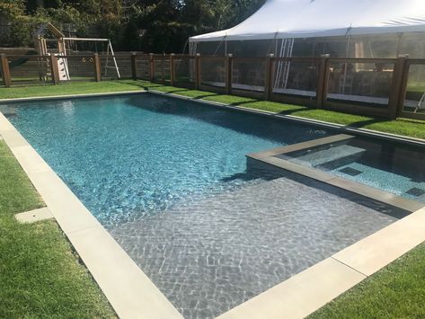 Hamptons Gunite Pool & Spa – Patricks Pools | Long Island, NY pool construction and service Simple Pool, Rectangle Pool, Florida Pool, Dream Backyard Pool, Pools Backyard Inground, Pool Remodel, Pool Landscape Design, Rectangular Pool, Gunite Pool