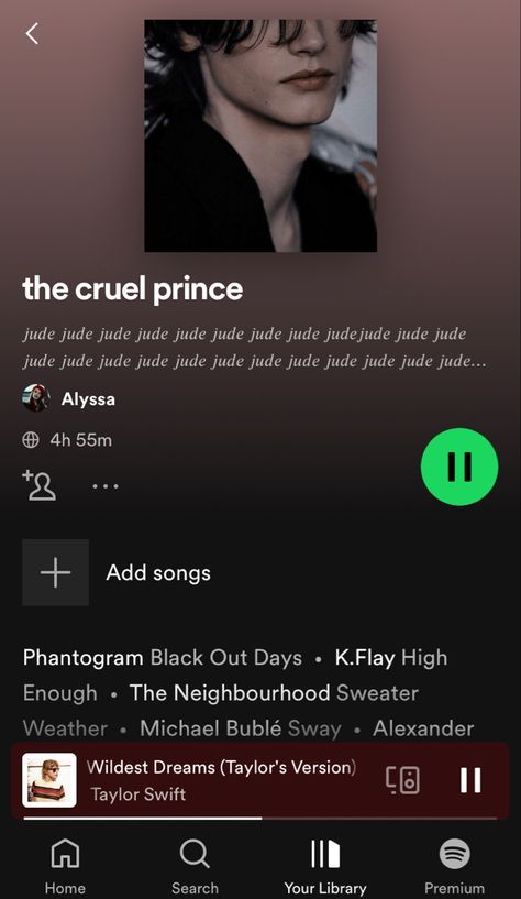 The Cruel Prince Playlist, Book Playlists, Music Recs, Playlist Names, The Cruel Prince, Therapy Playlist, Siren Song, Spotify Playlists, Vibe Song