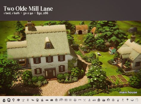 2 Olde Mill Lane: Renovated; Sims 4 Cottage, Sims 4 Patreon, Peperomia Plant, Sims 4 Game Mods, Best Sims, Best Mods, Sims 4 Build, Sims Community, Sims 4 Game