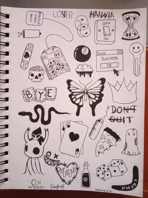 Dark Drawing Ideas, Simple Drawing Ideas Easy Doodles, Stamp Doodle, Dark Doodles, Simple Drawing Ideas Easy, Tiny Doodles, Drawing Ideas Easy Doodles, Simple Drawing Ideas, Lsd Art