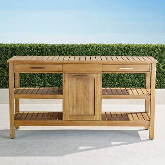 Frances Teak Buffet Outdoor Serving Station, Outdoor Sideboard, Outdoor Serving Table, Outdoor Buffet Tables, Gardening Essentials, Outdoor Buffet, Teak Storage, Buffet Ideas, Outdoor Kitchen Bars