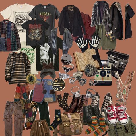 Goblin Core Mens Fashion, Soft Alt Outfits Aesthetic, Goblincore Masculine, Grunge Forest Aesthetic Outfits, Soft Goblincore Outfits, Alternive Outfits, Grunge Forest Outfits, Goblin Grunge Outfits, Punk School Outfits