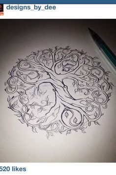 Tree of life                                                                                                                                                      More Tree Of Life Tattoo Outline, Dotwork Tattoo Mandala, Tattoo Tree, Kunst Tattoos, Tree Of Life Tattoo, Celtic Tree Of Life, Celtic Tree, Trendy Tree, Tattoo Life