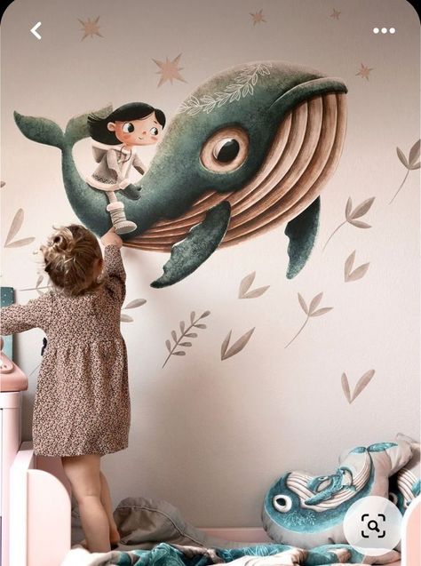 Whale Illustration Art, Whale Wall Art, Whale Illustration, Kids Room Murals, A Whale, The Whale, Beginner Painting, Kids Room Design, Advertising Agency