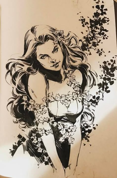 comic-book-ladies:  “Poison Ivy by Siya Oum  ” Horror Manga, 얼굴 드로잉, Comic Style Art, Copic Marker, Comic Drawing, Arte Sketchbook, Ink Drawings, Poison Ivy, Ink Illustrations