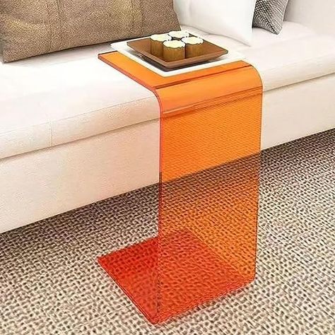 Amazon.com: Side Table Living Room, Modern End Table, Small End Table Sofa Side Table C-Shaped Acrylic Coffee Tables Narrow Accent Table, for Living Room Bedroom Office (Color : Orange, Size : 30x30x60cm) : Home & Kitchen Window Coffee Table, Living Room Bay Window, Acrylic Side Table, Simple Side Tables, Side Tables For Bedroom, Contemporary Living Room Furniture, Furniture Material, Side Tables Bedroom, Luxury Marble