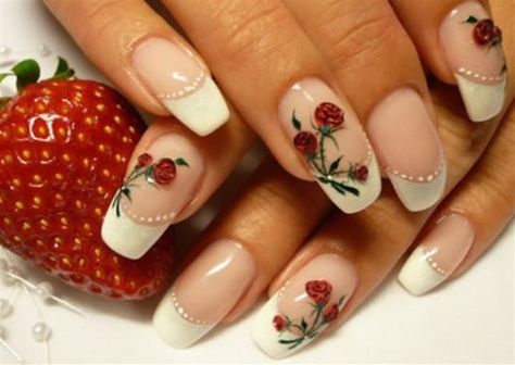 Match your bouquet Nail Art Mariage, Rose Nail Design, Wedding Nail Art Design, French Manicures, Image Nails, Nail Art Photos, Rose Nail Art, Pretty Nail Art Designs, Rose Nails