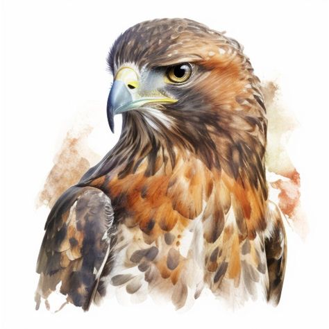 Hawk Art, Aigle Royal, Watercolor Painting Techniques, Make Pictures, Bird Art Print, Xmas Presents, Ap Art, Bird Drawings, Watercolor Inspiration