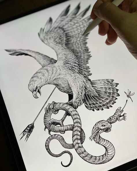 Dragon Tattoo Drawing, Small Symbol Tattoos, Chain Tattoo, Capricorn Tattoo, Snake Tattoo Design, Nautical Tattoo, Photoshop Artwork, Eagle Tattoos, Mythology Tattoos