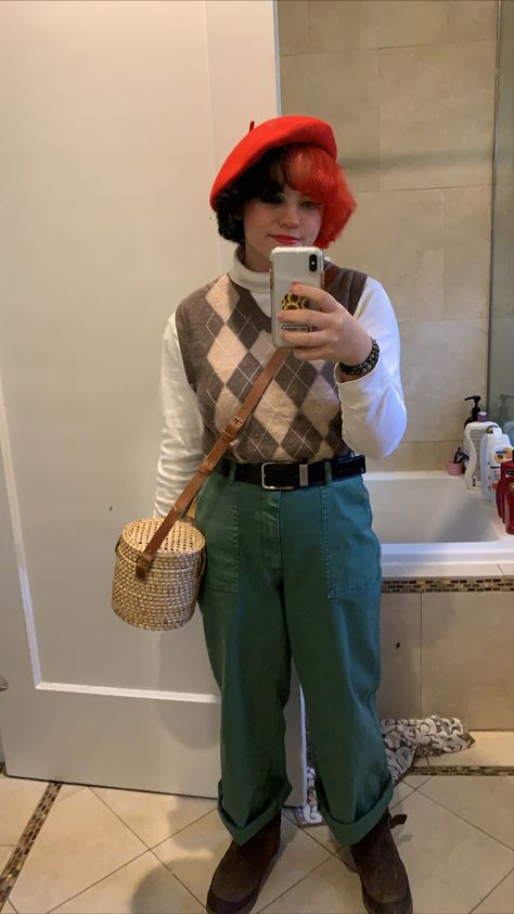 Mushroom Themed Outfit, Mushroom Outfit Aesthetic, Cottagecore Nonbinary Outfits, Cottagecore Nonbinary, Cottagecore Outfits Nonbinary, Cottagecore Outfits Mushroom, Mushroom Core Outfits, Nonbinary Cottagecore, Queer Cottagecore Fashion