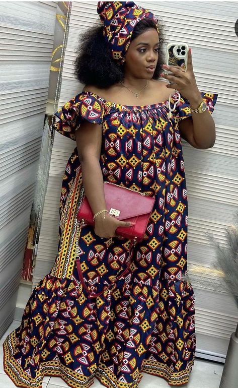 Ankara Flared Dress, African Formal Dress, Braided Hairstyles For Prom, African Attire Dresses, Hairstyles For Prom, Long African Dresses, African Prom Dresses, 2piece Outfits, African Print Dress Ankara