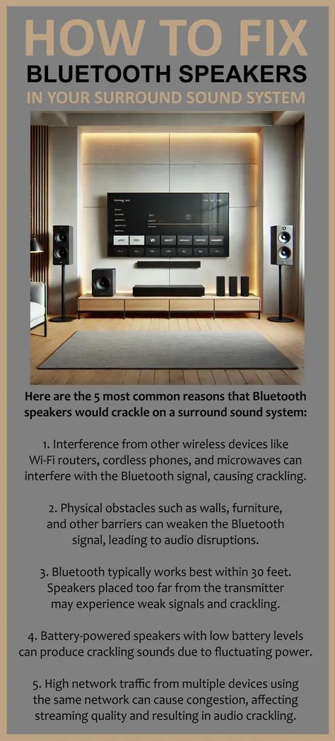 Bluetooth speakers crackling with surround sound from streaming TV Appliance Repair, Streaming Tv, Surround Sound, Bluetooth Speakers, Tips Tricks, Fix You, Fix It, Interior Architecture, Speaker