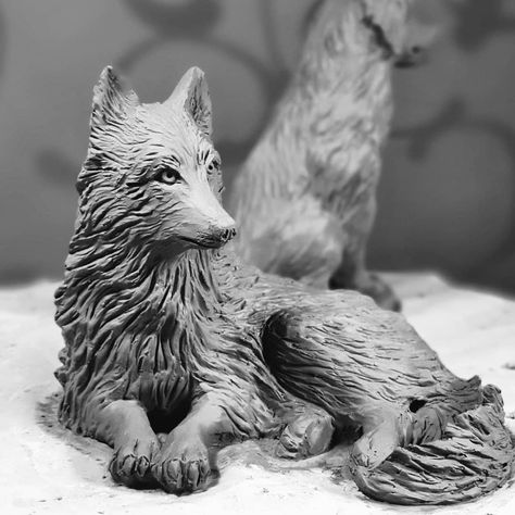 Wolf Ceramic Sculpture, Clay Wolf Sculpture, Clay Wolf, Ceramic Wolf, Wolf Sculpture, Wolf Wallpaper Hd, Ceramic Cactus, Neon Wolf, Winter Wolves