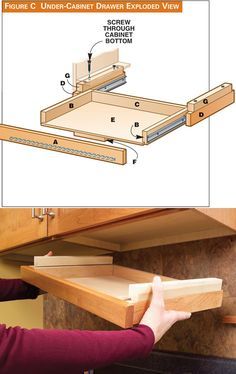 Under the Cabinet Knife Drawer - one for knives, one for spices. love this. Under Cabinet Drawers, Knife Drawer, Kabinet Dapur, Attic Storage, Attic Renovation, Attic Rooms, The Cabinet, Kitchen Redo, Under Cabinet