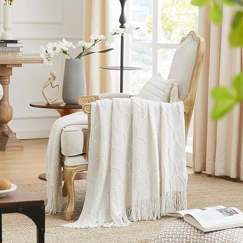 Diamond Knitted Throw Blanket Textured Solid Soft Sofa Throw Couch Knitted Decorative Blanket, 50"x60" White CA Knitted Throw Blanket, Beautiful Room, Soft Sofa, Knitted Blanket, Knit Throw Blanket, Couch Throws, White Blanket, Decorative Blankets, Knitted Throws