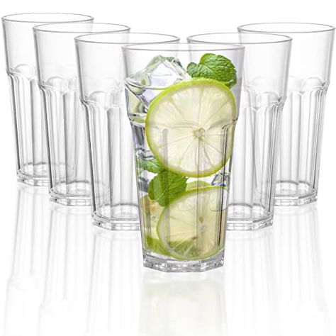 Plastic Cups, Water Glasses, Hot Tea, Drinking Glasses, Tumbler Cups, 6 Pack, Juice, Tumbler, Tea