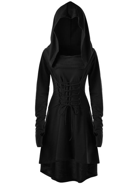 Archer Costume, Long Hoodie Dress, Cocktail Dress Vintage, Medieval Dress, Hooded Dress, Vestidos Vintage, Gothic Dress, Knee Dress, Women's Costumes