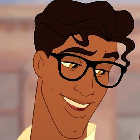 Yes, this, yes. | Definitive Proof Even Disney Men Look Hotter With Glasses Prince Naveen, Tiana And Naveen, Official Disney Princesses, Disneyland Rides, Disney Princesses And Princes, Animated Man, Disney Men, Disney Boys, Four Eyes