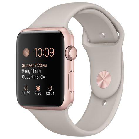 Rose Gold Aluminum Case Pink Gold Jewelry, Apple Watch Fashion, Rose Gold Apple Watch, Gold Apple Watch, Apple Watch Sport, New Apple Watch, Gold Watches, Gold Apple, Apple Watches