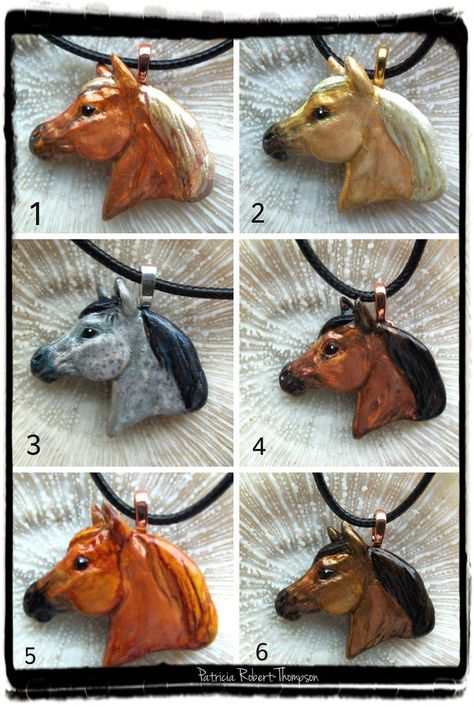 Small Horsehead pendants collage | Polymer clay, handmade an… | Flickr Clay Horse Tutorial, Horse Jewelry Diy, Horse Polymer Clay, Polymer Clay Horse, Clay Horse, Painted Horse, Clay Inspo, Polymer Clay Ornaments, Horse Crafts