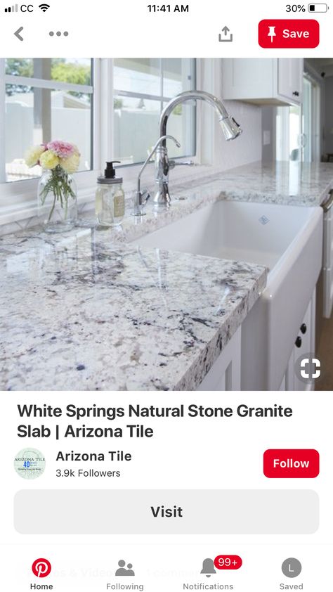 White Springs Granite, Kitchen Interior, Kitchen Ideas, Kitchen Remodel, Natural Stones, Decorating Ideas, Springs, Countertops, New Homes