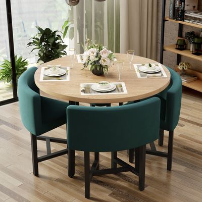 Metal Kitchen Chairs, Green Upholstered Chair, White Upholstered Chair, Blue Upholstered Chair, Small Dining Table Set, Compact Table, 4 Seater Dining Table, Round Dining Table Sets, Round Wood Dining Table