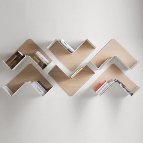 31 Unique Wall Shelves That Make Storage Look Beautiful Designer Shelves, Wall Rack Design, Unique Wall Shelves, Beautiful Bookshelf, Modern Wall Shelf, Unique Shelves, B Line, Wooden Floating Shelves, Wooden Wall Shelves