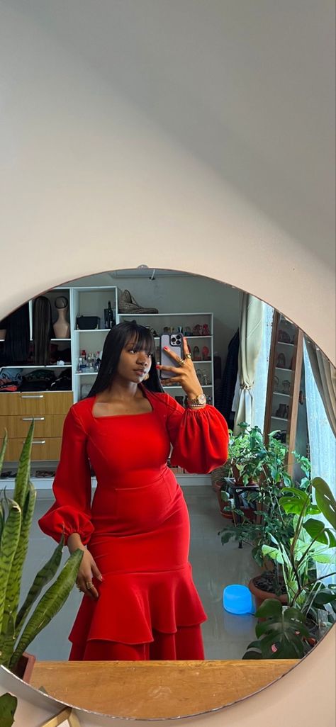 Red Church Dress, Slay Dresses, Choir Outfits, Modest Outfits Aesthetic, Dope Fashion Outfits, Material Styles, Choir Dresses, Classy Short Dresses, Modest Dresses Fashion