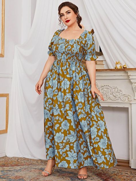 Plus Size Smock Dress, Feeding Dresses, Floral Dress Outfits, Long Dress Design, Modest Dresses Casual, Trendy Dress Outfits, Latest African Fashion Dresses, Style Maxi Dress, Fashion Design Clothes